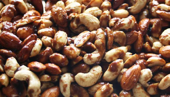 a mixture of spiced nuts