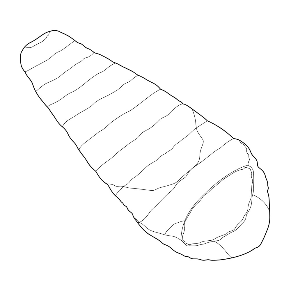 Drawing of a sleeping bag