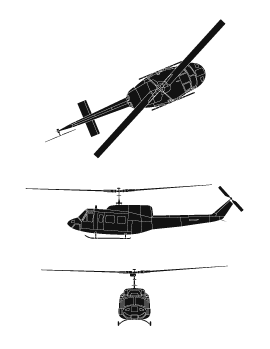 plan du Bell CH-135 Twin Huey