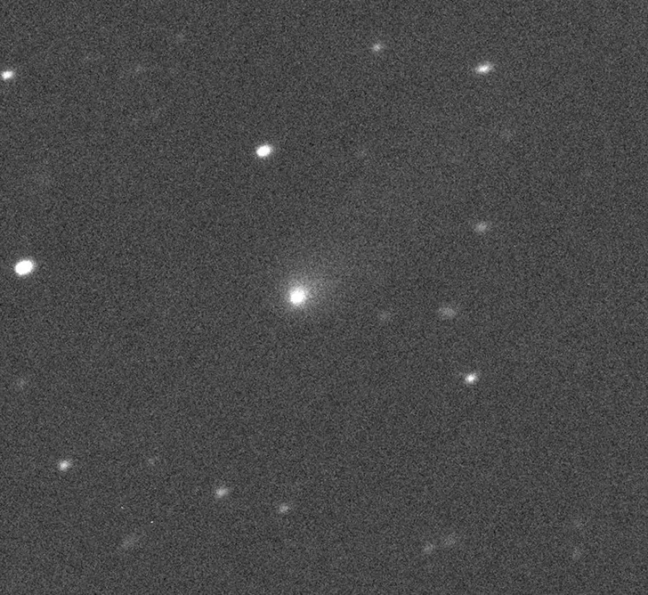 An image of the interstellar object taken by the Canada-France-Hawaii Telescope in Hawaii.