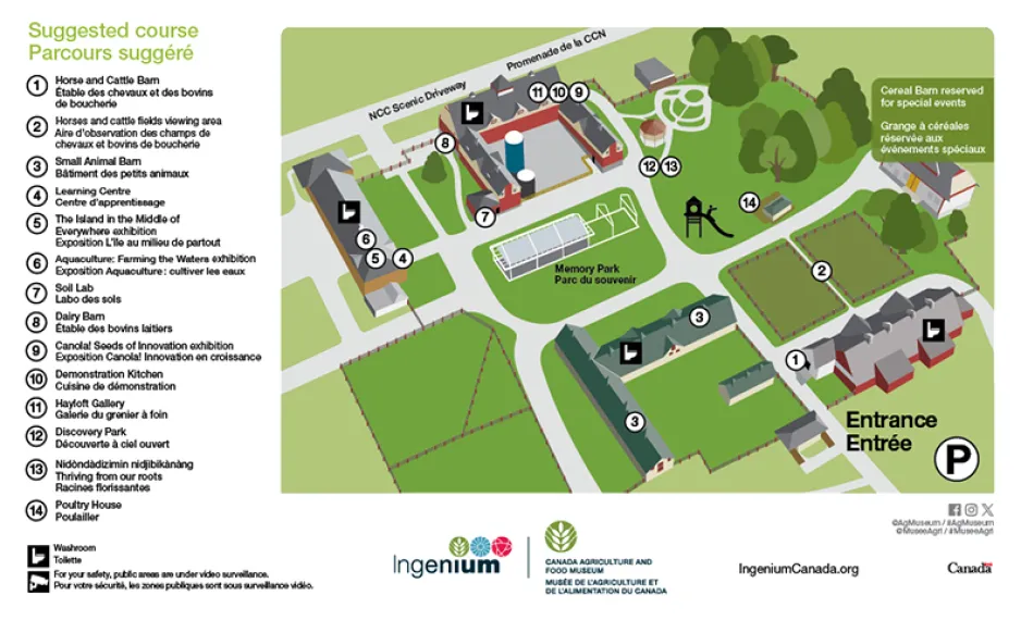 Canada Agriculture and Food Museum site map in colour