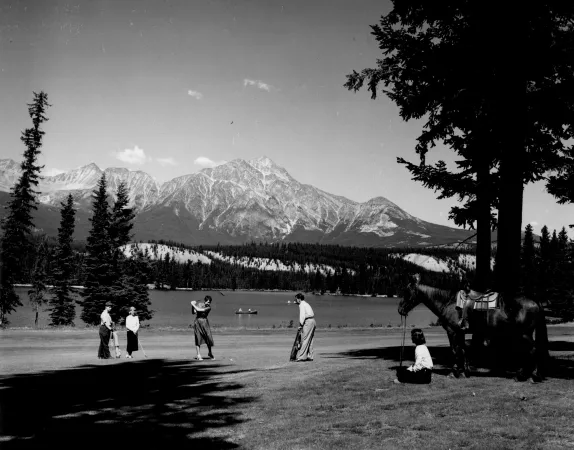 Golfing at Jasper, Alberta, in 1952
