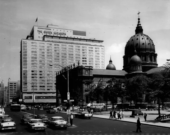Exterior of the Queen Elizabeth Hotel, Montreal, on July 24, 1959