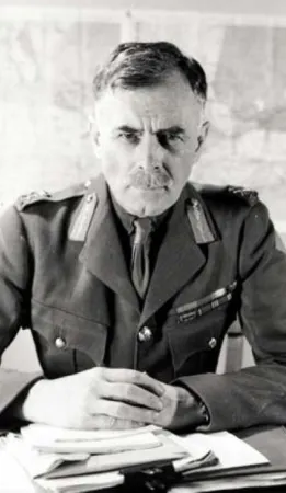 Photograph of Lieutenant-General Andrew McNaughton taken in March of 1942, a few years before he became Canada's Minister of Defence. From the National Archives of Canada - reference number PA-132648.