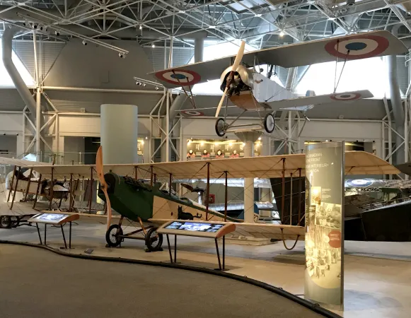 Photograph showing a number of the aircraft and panels within the updated exhibition area.