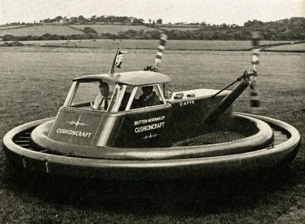 The one and only Cushioncraft CC1, initially known as the Britten-Norman BN-1 Cushioncraft / CC1 Cushioncraft. Anon., “News Digest – New Cushion-rider.” Canadian Aviation, August 1960, 46.