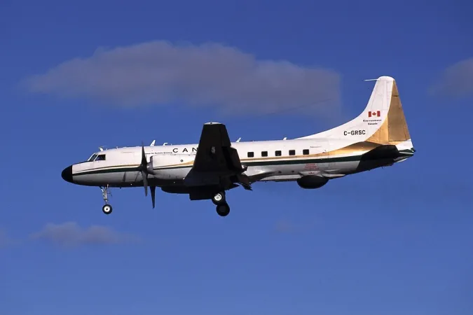  The Convair 580 operated by the Canada Centre for Remote Sensing of Natural Resources Canada, Ottawa Macdonald-Cartier International Airport, Ottawa, Ontario, September 2001. Wikipedia.