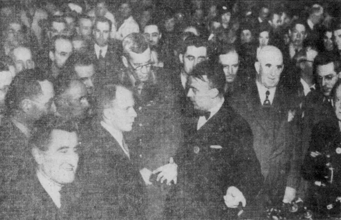 Some personalities present at the inauguration of the École d’avionnerie de Cartierville, Cartierville, Québec, 3 March 1941. Anon., “À l’inauguration de l’École d’avionnerie de Cartierville.” La Presse, 4 March 1941, 19.