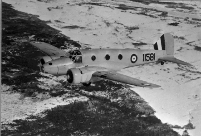 The first production example of the Canadian-made Avro Anson advanced training aircraft fitted with the moulded plywood fuselage, location unknown, 1943. CASM, 23290.