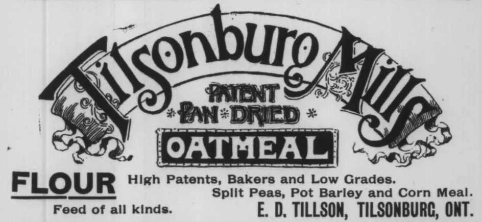 Une publicité typique de Tillson Company Limited. Anon. « Tillson Company Limited. » The Canadian Grocer & General Storekeeper, 13 mai 1892, 19.