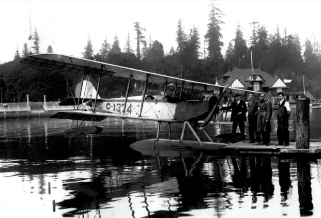 The first float-equipped Curtiss JN-4 Canuck, August 1919, Vancouver, British Columbia. CASM, 5245.