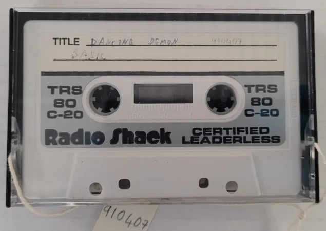 Artefact 1991.0407 cassette à bande magnétique du jeu Dancing Demon