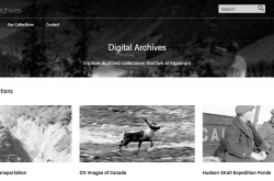 Screen capture of the Digital Archives welcome page. 