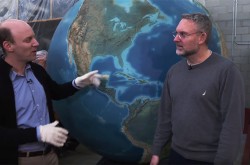 David Pantalony and Dave Schellenberg with the Rand McNally Globe