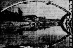 The aluminium bridge of Arvida, Arvida / Saguenay, Québec. Anon., “Premier pont tout en aluminium.” Le Petit Journal, 4 December 1949, 51.