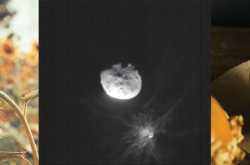 Trois images côte à côte : Une petite fille sent un tournesol, l'impact de l’engin spatial DART sur l'astéroïde Dimorphos, et une pomme d'amour.