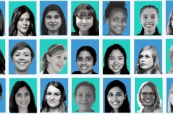 Têtes de 33 femmes, montrant la diversité des femmes dans Women in AI and Robotics